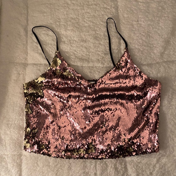 TOPSHOP SEQUIN TOP - Picture 1 of 5